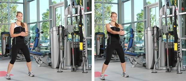 Standing Two-arm Press From Cable Column